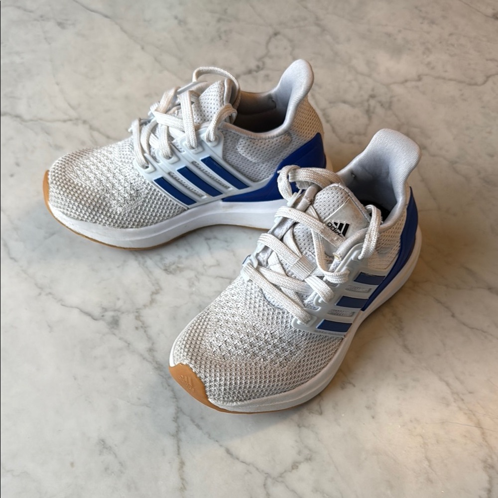 Adidas White and Blue Sneakers Breathable Mesh Low-Top
